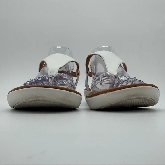 FitFlop Lainey White Leather Ankle Strap Toe Post Sandals Size 9 - Picture 2 of 12